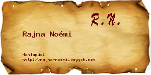 Rajna Noémi névjegykártya